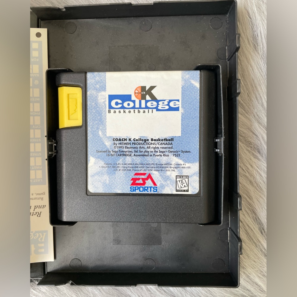 1995 Coach K College Basketball Sega Genesis Game